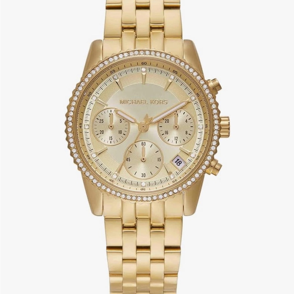 Michael Kors Bryant Chronograph Gold-Tone Stainless Steel/Crystal Women’s Watch